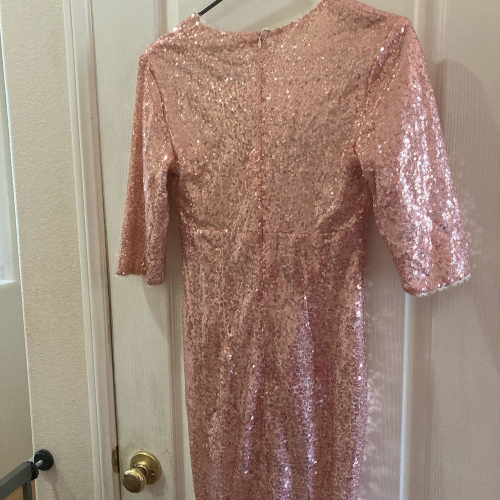 NWT ROSE GOLD GLAMOUR OCCASION DRESS - Picture 2 of 5